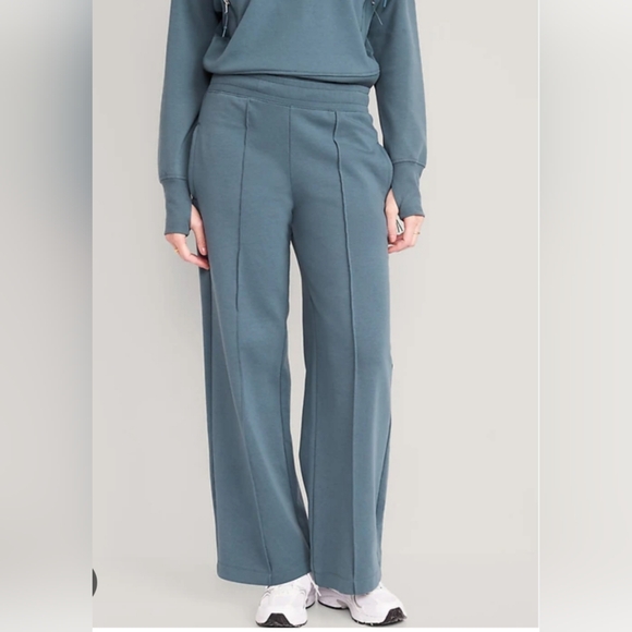 Women's Old Navy Ocean Shale Dynamic Fleece High Rise Wide Leg Pants XL - Picture 7 of 9